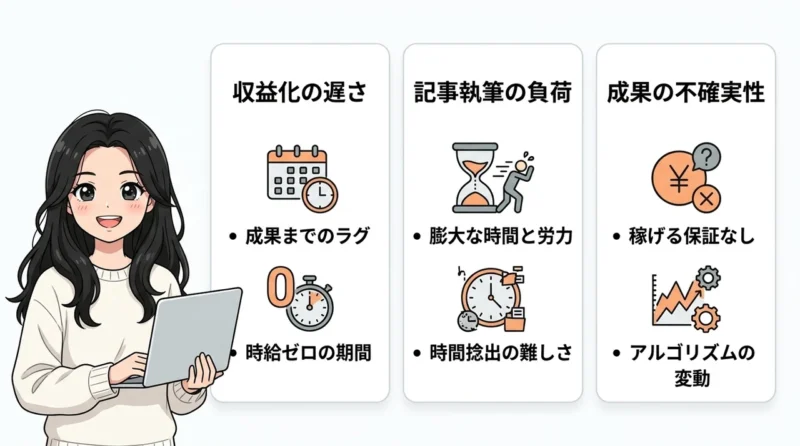 ブログ初心者が感じるデメリット