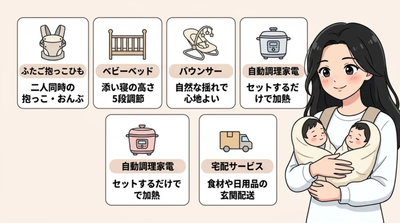 双子育児を楽にする便利アイテム5選