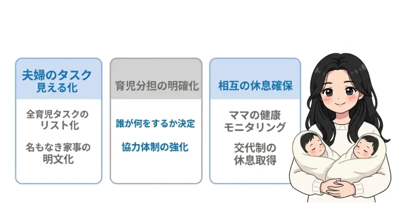 双子育児でのパパの役割とチーム運営