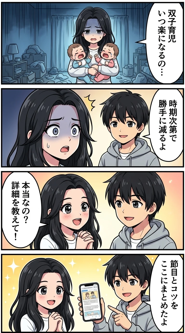 双子育児 いつから楽になる