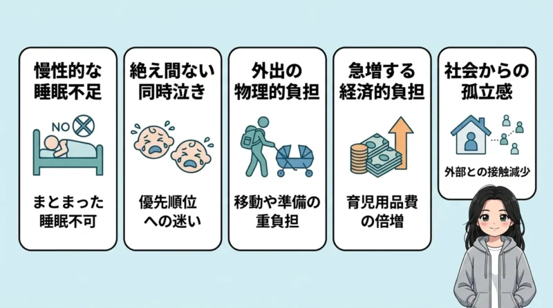 双子育児でストレスが限界になる5つの原因