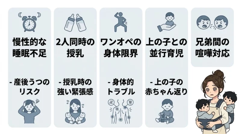 双子育児がしんどい時期と過酷な実態