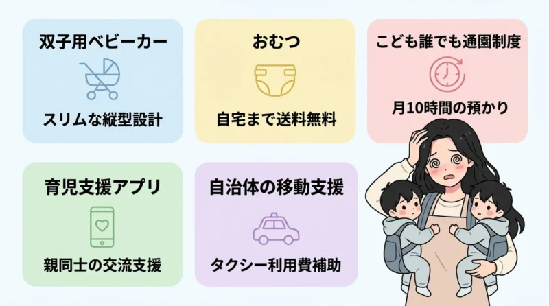 双子育児を支える便利グッズと支援策