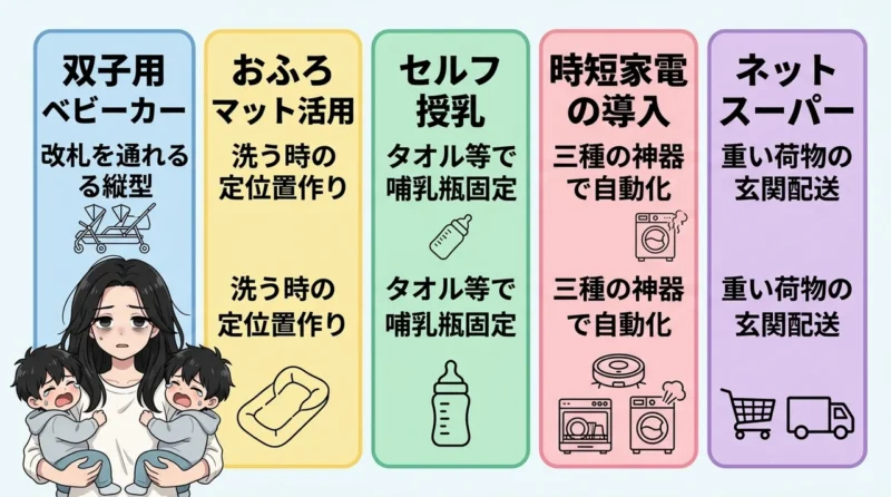 双子育児の限界を乗り切る物理的な自動化戦略