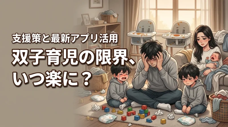 双子育児は限界で当たり前！いつ楽になる？過酷な毎日を救う支援策と最新アプリを紹介