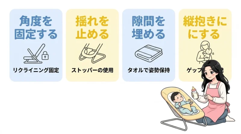 バウンサーで安全にミルクを飲ませる4つのコツ