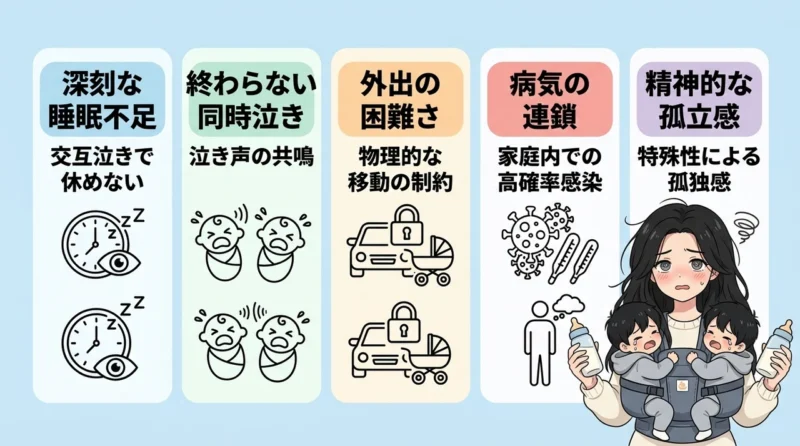 双子育児が大変すぎる理由とリアルな悩み