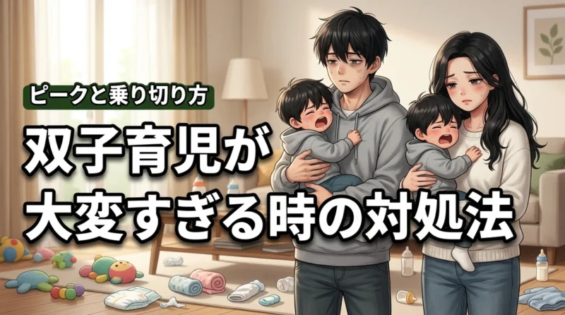 双子育児が大変すぎるのはなぜ？ピークはいつまで続く？辛い今を乗り切る方法