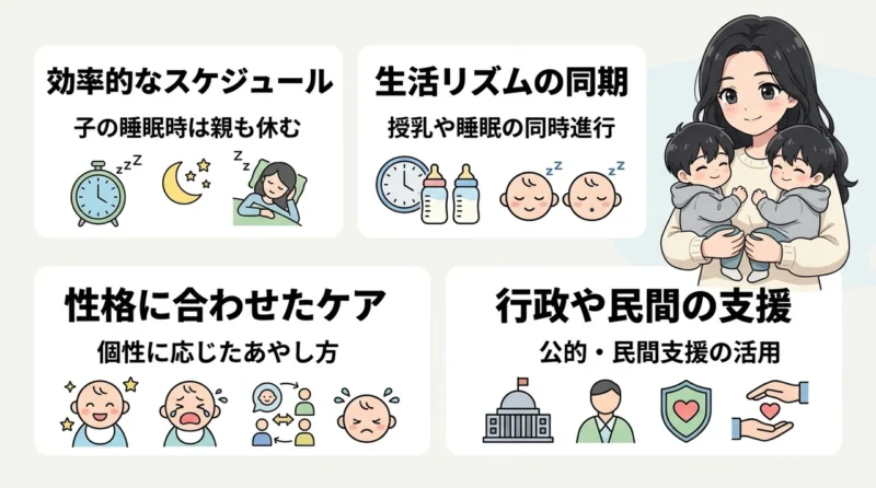 双子育児のワンオペを乗り切る具体的な解決策