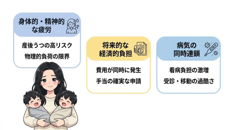 避けて通れない双子育児のデメリット3つ