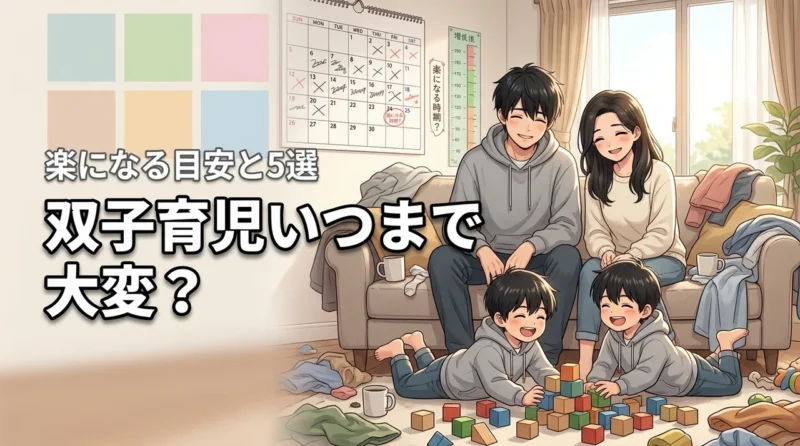双子育児はいつまで大変？楽になる時期の目安と負担を減らす便利グッズ5選