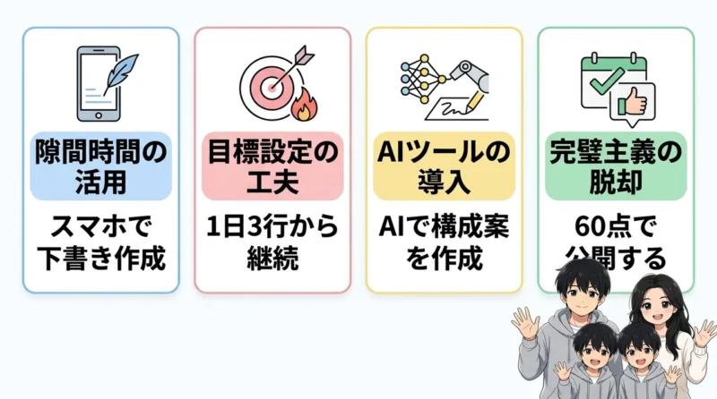 忙しい育児中でもブログ運営を継続するコツ