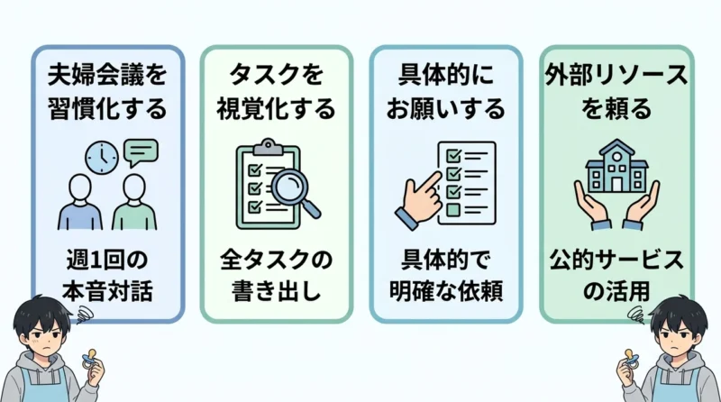 夫婦で育児負担を減らす具体的な対策
