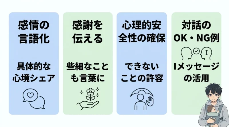 夫婦関係を良好に保つ育児中のパパの対話術