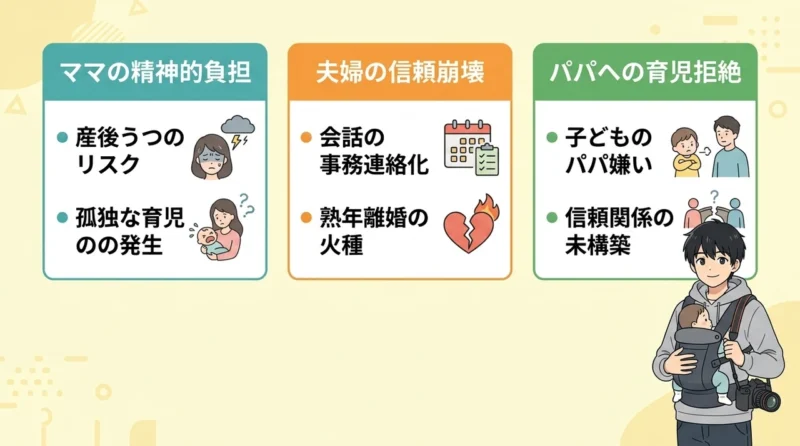 パパのいいとこ取り育児による3つのデメリット