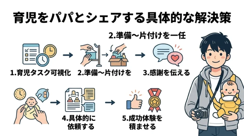 育児をパパとシェアする具体的な解決策
