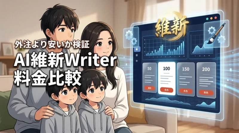AI維新Writerの料金は外注より安い？1記事あたりの合計コストを徹底調査