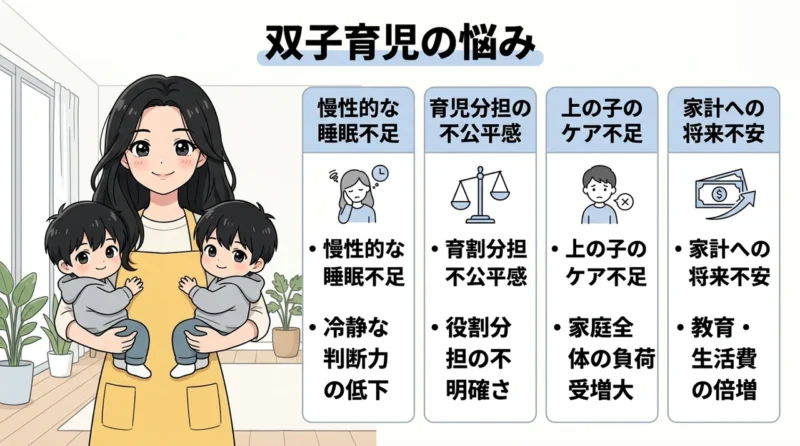 双子育児で夫婦関係が悪化する主な原因4つ
