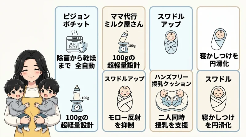 双子育児の負担を減らす便利グッズ5選
