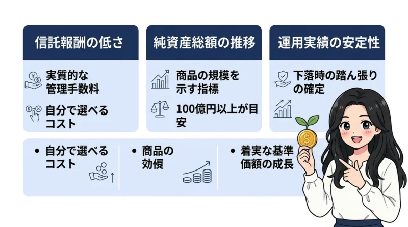 投資信託の銘柄選びで失敗しないための比較基準