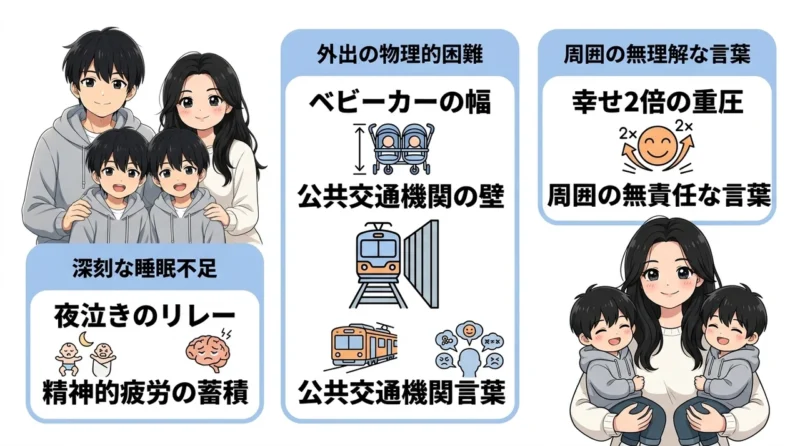 双子育児で大変な時期の悩み3選