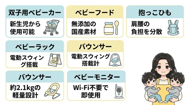 双子育児を楽にする便利グッズ6選