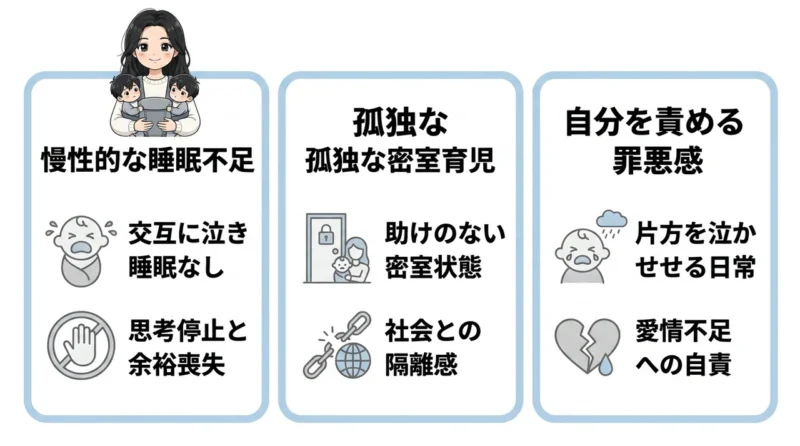 双子育児の「かわいい」と思えないほど過酷な現実