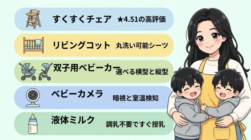 双子育児の負担を減らすおすすめ便利アイテム5選