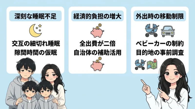 双子育児で直面するデメリット