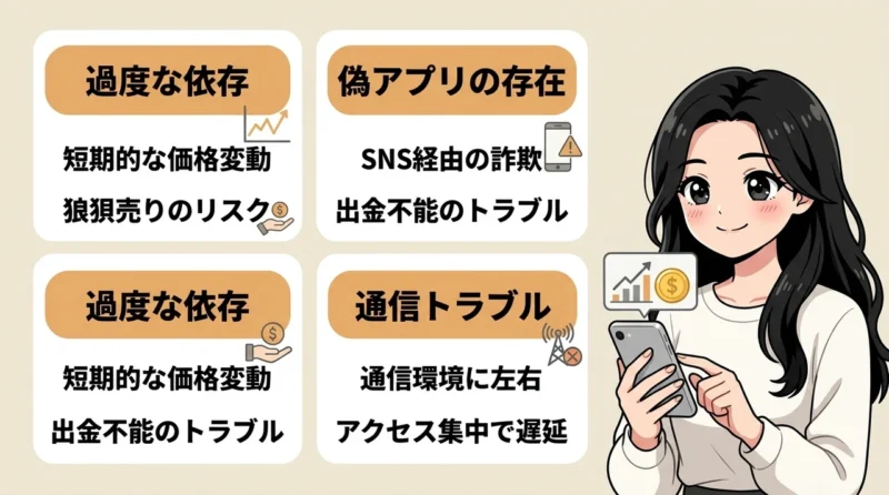 投資アプリを利用する際のデメリット3つ