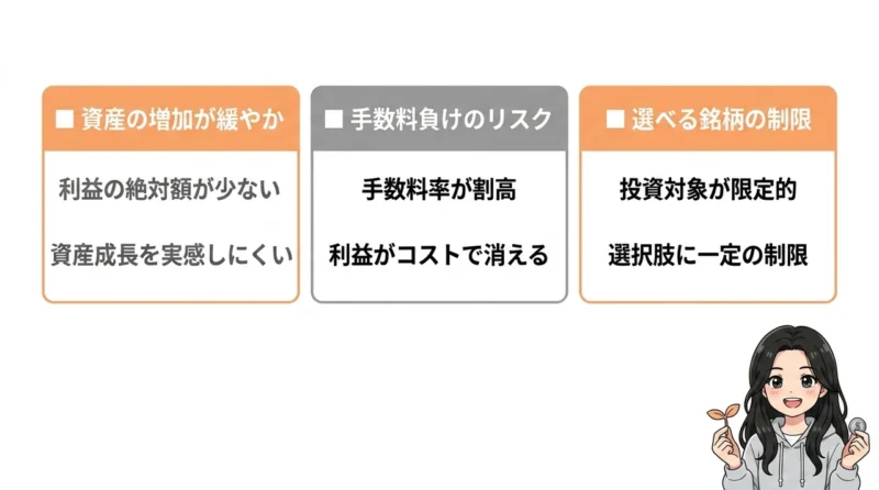 少額投資で注意すべきデメリット3つ