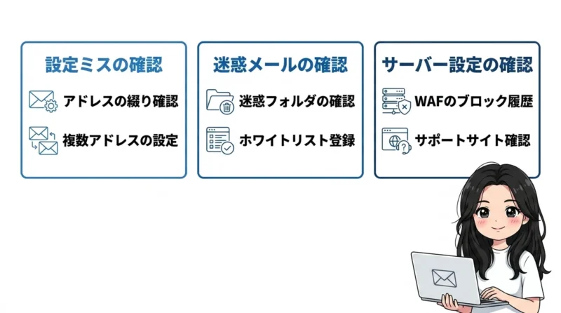メールが届かない原因と対処法
