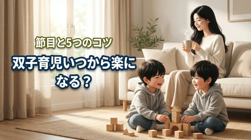 双子育児はいつから楽になる？成長の節目と負担を減らす5つのコツ