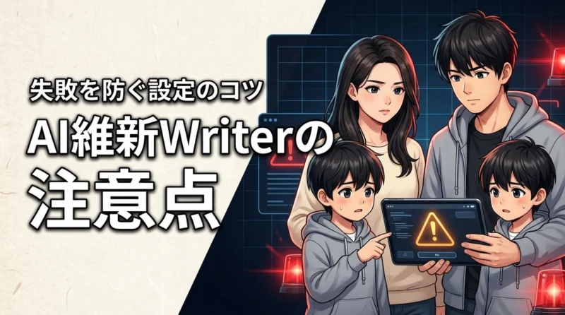 AI維新Writerで後悔したくない方へ！利用前に確認すべき注意と設定のコツ