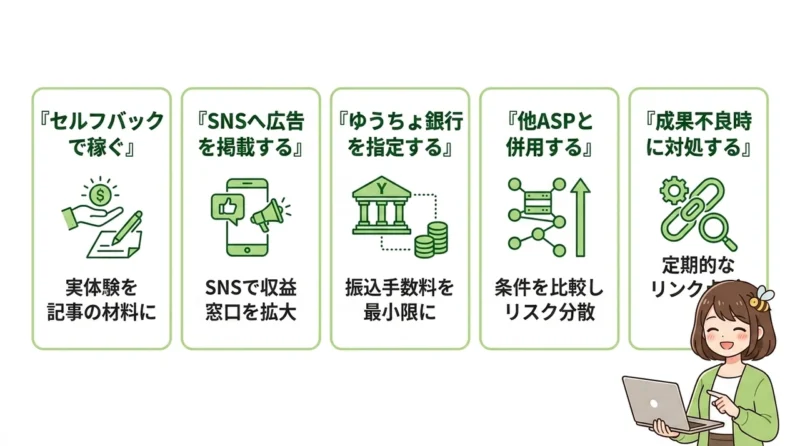 A8.netアフィリエイトの効率的な使い方と稼ぎ方