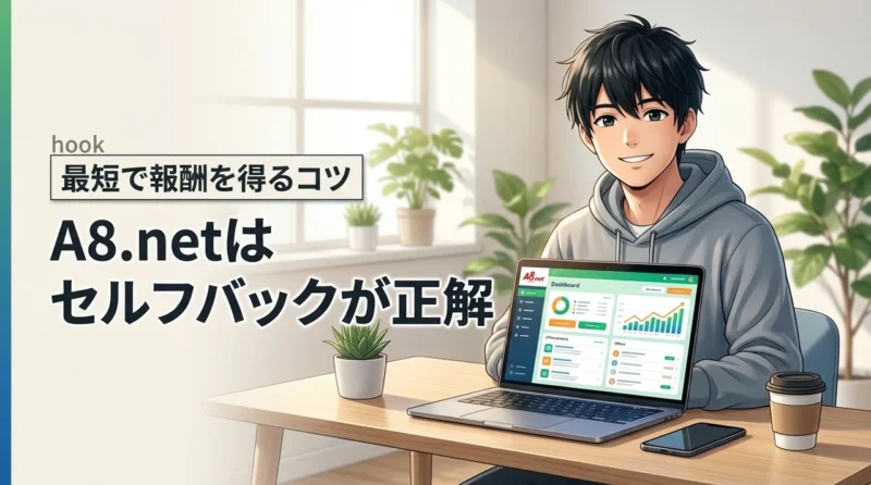 【初心者必見】A8.netのアフィリエイトはセルフバックが正解！最短で報酬を得る方法