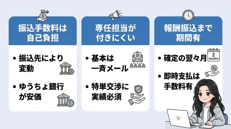 A8.netを利用するデメリット3つ