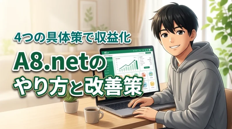 A8.netのやり方を覚えて収益化！改善策4つで効率よく稼ぐための具体策