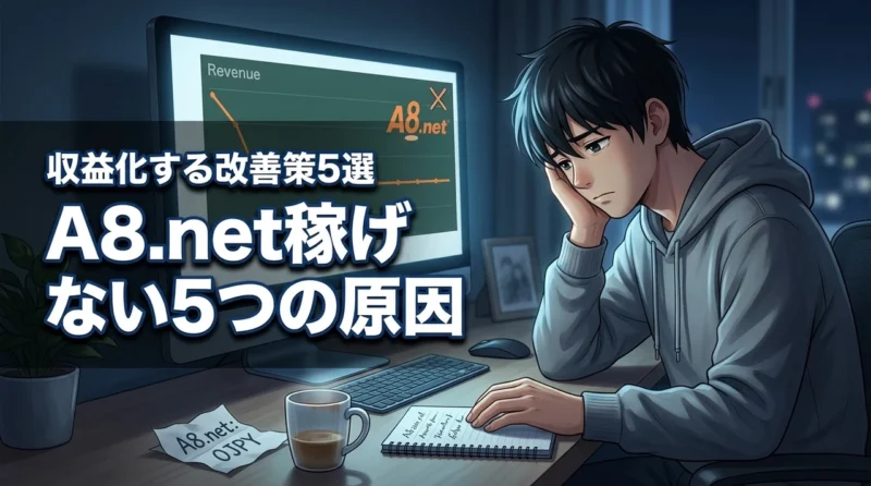 A8.netで稼げない原因5つと改善策5選！収益化するための具体的な方法