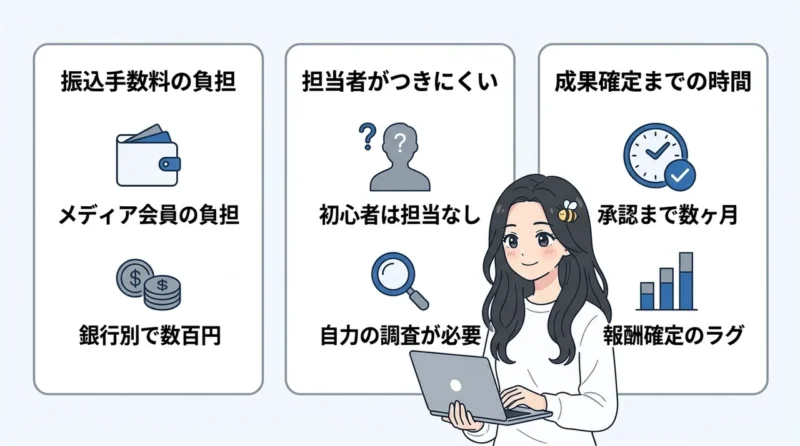 A8.netを利用するデメリット3つ