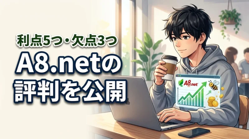A8.netの評判は？メリット5つとデメリット3つをアフィリエイト初心者に公開