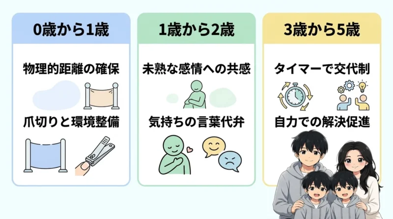 年齢別の双子のケンカへの具体的な対処法