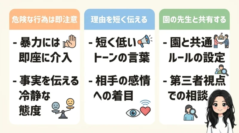 叩く・噛む等の激しいケンカを抑えるポイント