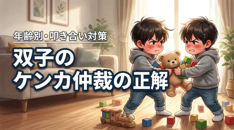【仲裁の正解】双子のケンカは成長の証！激しい叩き合いを防ぐ年齢別の接し方