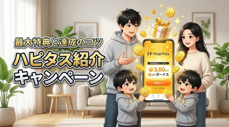 【最大特典】ハピタスの紹介キャンペーンでお得に登録！条件達成のコツも紹介