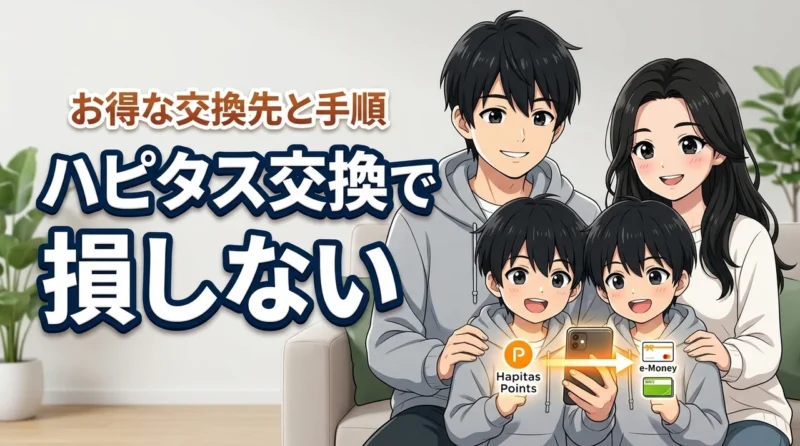 知らないと損？ハピタスのポイント交換のやり方と損をしないおすすめ交換先まとめ（記事のアイキャッチ画像）