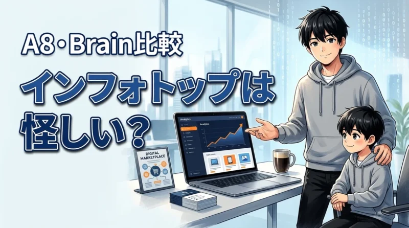 インフォトップとは怪しい？A8.netやBrainとの違いと評判を徹底調査（記事のアイキャッチ画像）