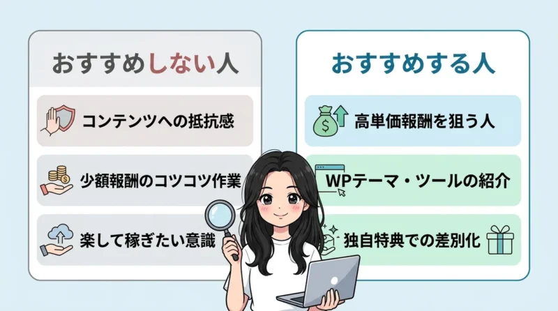 インフォトップがおすすめな人・しない人の要点をまとめた図解(おすすめしない人・おすすめする人)