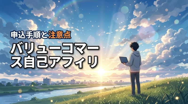 バリューコマースの自己アフィリエイトはどこから？やり方と注意点を詳しく紹介（記事のアイキャッチ画像）