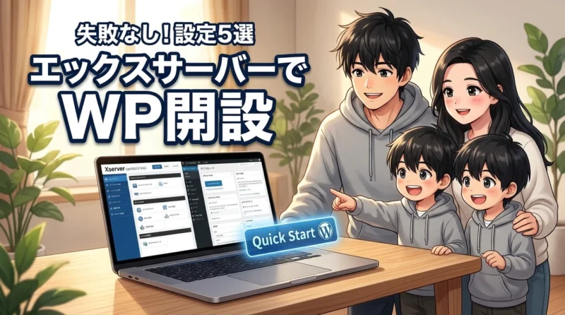 失敗なし！エックスサーバーでのワードプレス始め方と開設後の必須設定5つを伝授（記事のアイキャッチ画像）